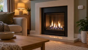 Gas fire in a family room